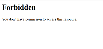 Screenshot of forbidden message