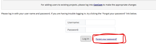 Screenshot of REDCap Anonymised login page